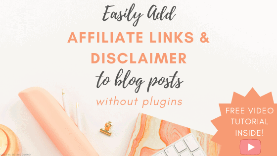How To Add Affiliate Links & Disclaimer to Blog Posts Without Plugins