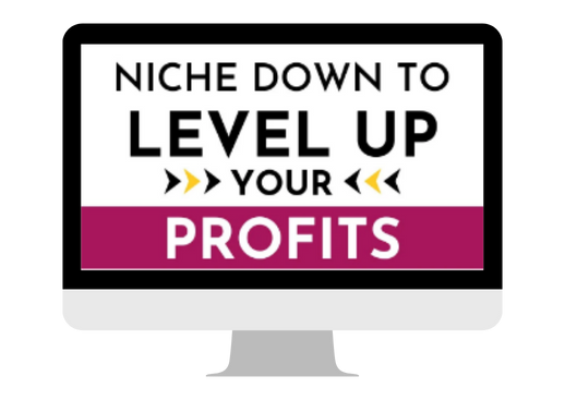 Niche Down to Level Up Your Profits Challenge monitor mockup