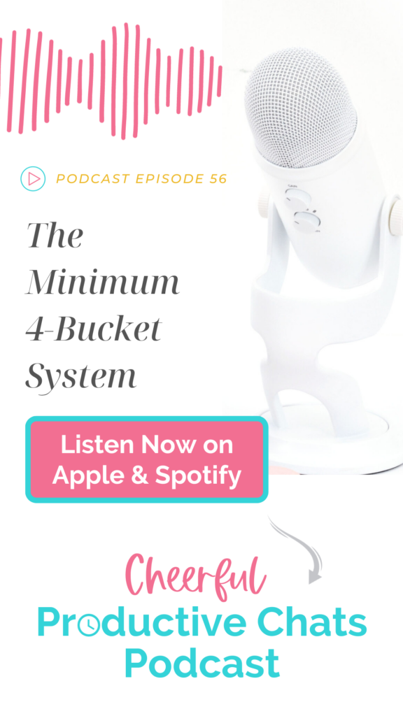 Podcast episode 56: The Minimum 4-Bucket System pin graphic