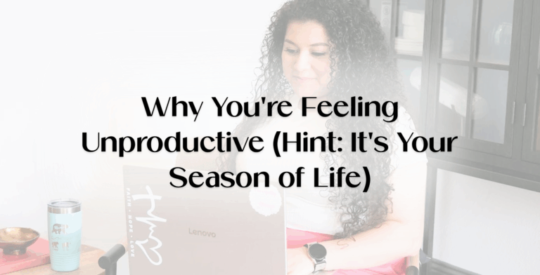 Lucy Reyes at her laptop explaining why you're feeling unproductive and how seasons of life play a role